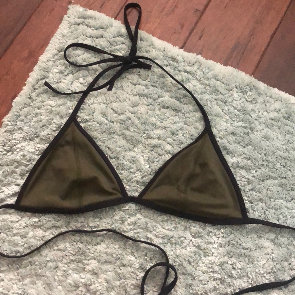 army green PINK bikini top